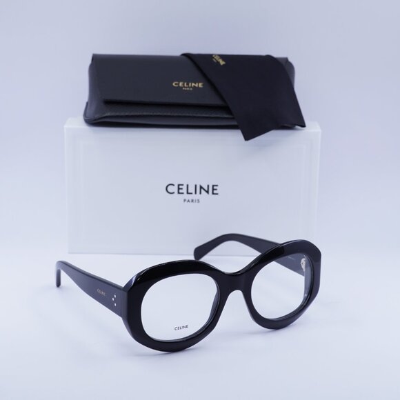 Celine CL50149I 001 Round Eyeglasses 53mm - Shiny Black - Picture 8 of 10